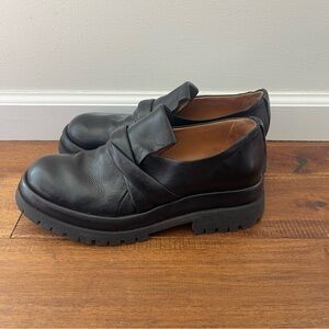 A.S. 98 Detta Womens Shoes Leather Made in Italy Black Loafer Biker Chunky Sz 41